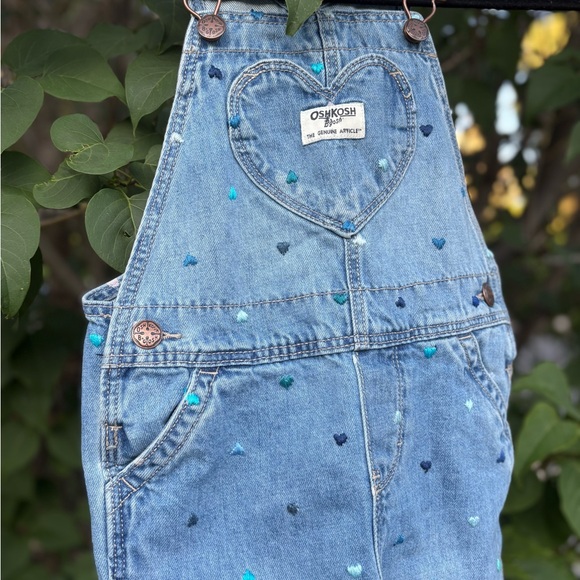OshKosh B'gosh Denim Overalls with Hand embroidered Heart Details - Picture 12 of 12